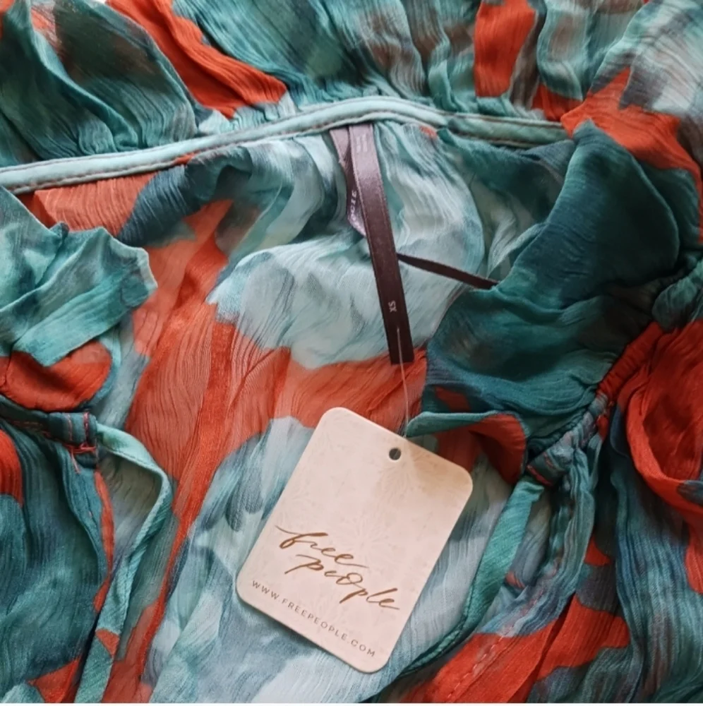 Free People Green and Orange Resort Wear Maxi Sundress - Picture 9 of 10